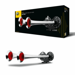 HELLA Drucklufthorn - Fanfare - CA32 - 12V - 115dB(A) - 370Hz-415Hz - Tiefton/Hochton - elektrisch-pneumatisch - ECE - Stecker: Flachstecker - 3PB 013 410-051 CA32 12V Angebot bei HelloDeals