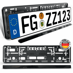 autooptimierer.de 2er Set Kennzeichenhalter Schwarz – Robuste & Wetterfeste Nummernschildhalterung für PKW | Universal EU Kennzeichenhalterung I Nummernschildhalter Made in Germany 2 Stück schwarz⚠️passt nicht für Österreich Angebot bei HelloDeals