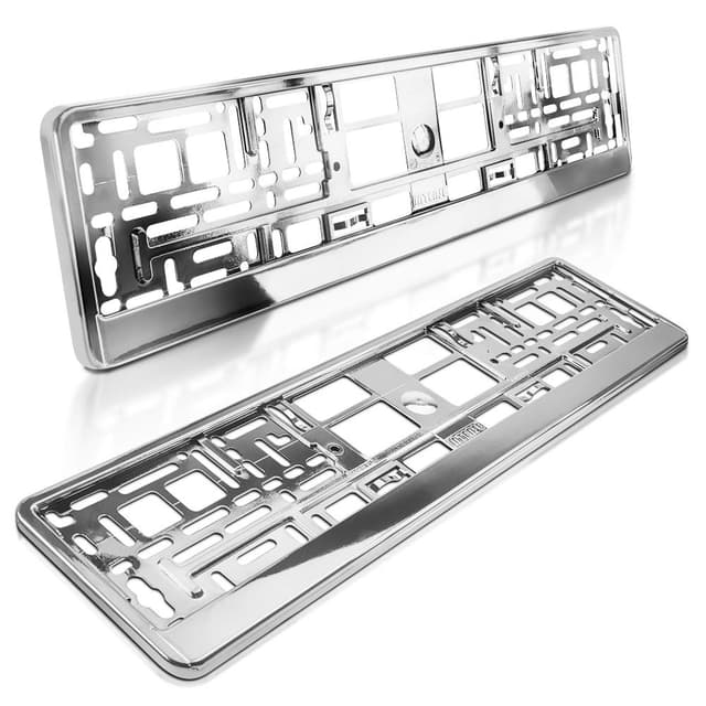 schildEVO 2 Kennzeichenhalter | Chrom Metallic Hochglanz | Silber Look | Nummernschildhalter | Kennzeichen-Halterung | DHL-Versand