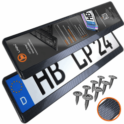 Kennzeichenhalter 520x110mm Nummernschildhalterung Auto universell inkl. 8 Schrauben Kennzeichenhalterung Nummernschildhalter 2 Stück Carbon-Optik 2-Carbon Optik Angebot bei HelloDeals