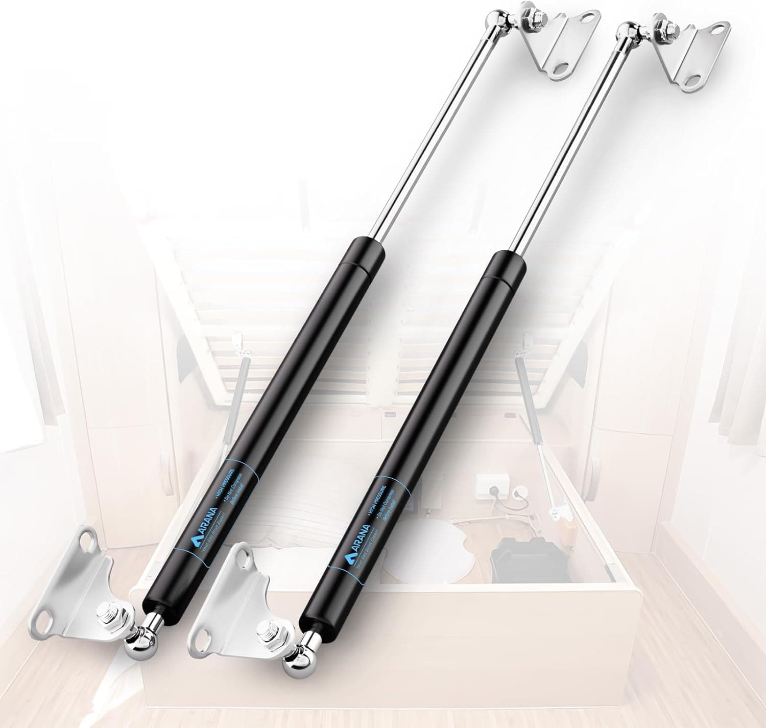 ARANA Gasdruckfeder 635 mm 245 N/25 kg Hydraulische Zylinder mit L-Halterungen – für TV-Möbel im Außenbereich, LKW, Markise, Unterbodentür, Kofferraum (hydraulisch/schwere Geräte) – 2 Stück 635mm 245N/25KG Angebot bei HelloDeals