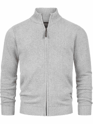 Indicode Herren INLut Strickjacke mit Stehkragen und Reißverschluss | Cardigan Feinstrickjacke für Männer L Lt Grey Mix Angebot bei HelloDeals