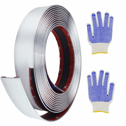 FAELNK Zierleisten Selbstklebend Wand 5M X 30MM Chrom Zierleiste Selbstklebend Silber Edelstahl Wandleisten Mit Schutzfolie Wasserdichte für Wand Tür Decke Möbel Auto Silber 5M X 30MM Angebot bei HelloDeals