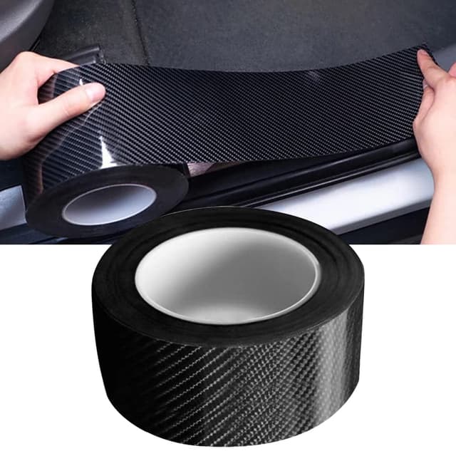 Auto Einstiegsleisten Aufkleber, Auto Gummi Stoßstange Spoiler Kantenschutz Carbon Anti Scratch Aufkleber Universal Autotür Schutz 5cm * 10m