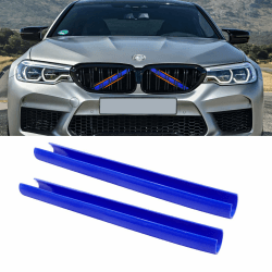 TTCR-II 2PCS Frontgrill Einsatz,Streifen Kühlergrill Einsätze Zierleiste, Kompatibel mit BMW 1er 2er 3er 4er 5er 6er 7er, F20 F21 F22 F23 F30 F31 F32 F33 F36 G30 G32 G11 G12 G14 Grill (Blau) Model A-F20 F30 Blau Angebot bei HelloDeals