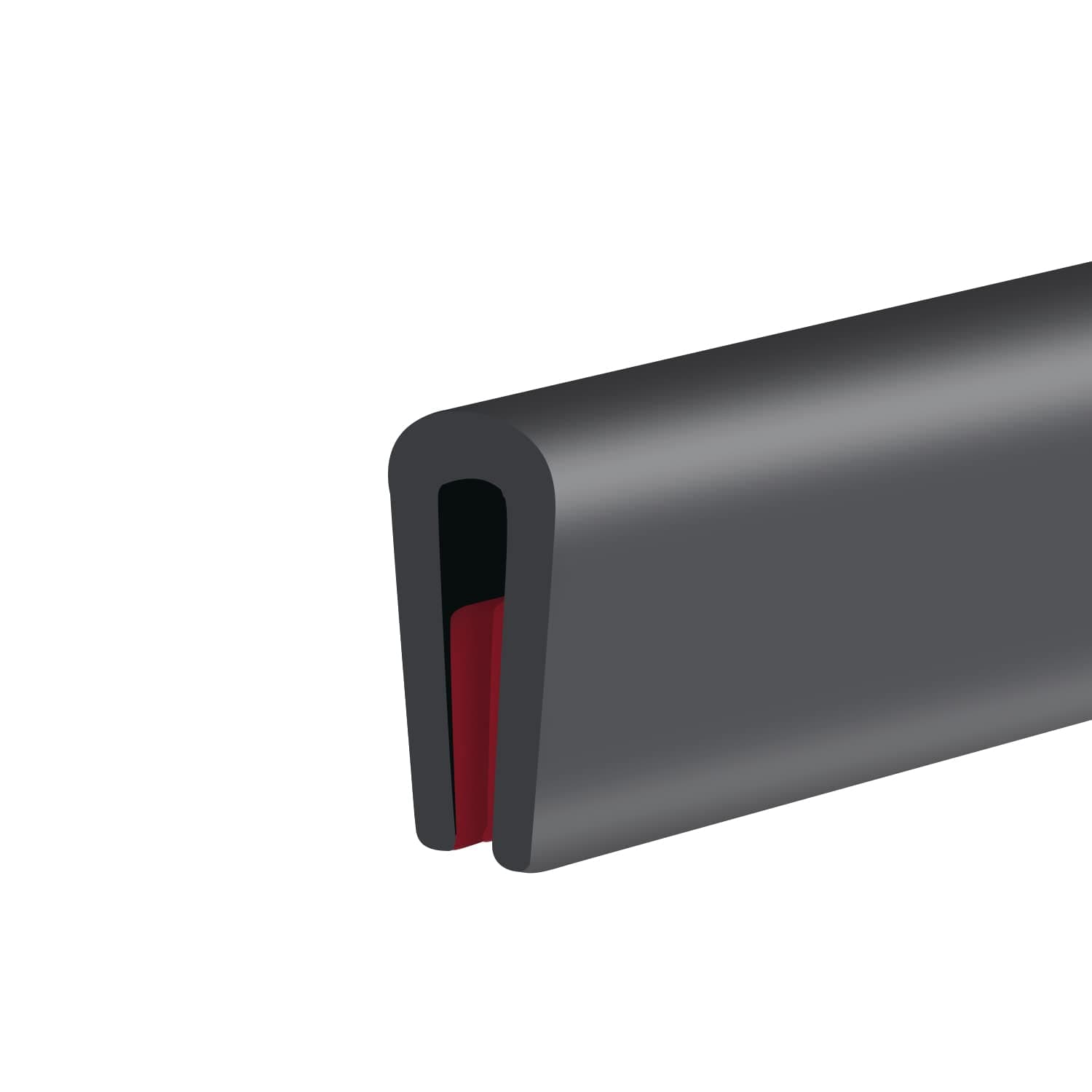 Gummikantenschutz, Autotürkantenschutz, Größe 1,5 mm, Passform 0-2 mm, Flexibler selbstklebender U-Profil-Kantenschutz, Kantenschutz für scharfe Blechkanten, Schwarz, Länge 6 m 1,5 mm (passend für 0–2 mm), 6 m