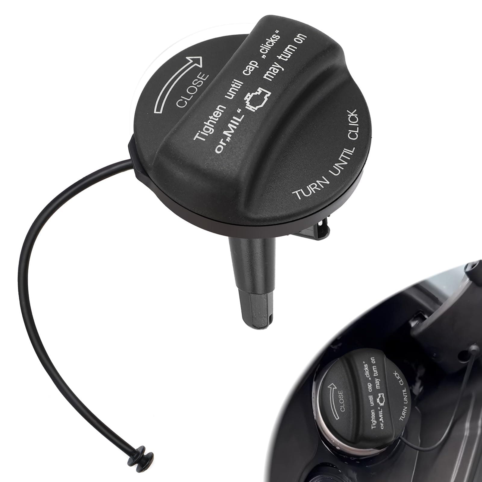 LPZMPZ Tankdeckel mit Halteband kompatibel mit BMW E39 E46 E60 E61 E84 E87 E90 E91 E92 F10 F20 F30 F31, Mini Cooper R55 R56 R57 F56 Tankverschluss Auto Kraftstofftankdeckel Ersatz 16117222391