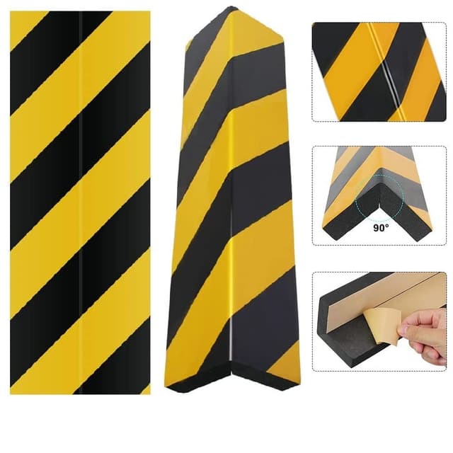 BUZIFU 2 Stück Türkantenschoner Türkantenschutz Garage selbstklebend Kantenschutz Autotür Türkantenschoner Schutzleiste Garagenwand Türschoner (40cmx15cmx2cm) mit schwarz/gelb Streifen für Autotür Gelb Schwarz Gefaltete Breite 7,5 cm