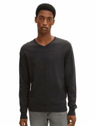 TOM TAILOR Herren Basic Strickpullover mit V-Ausschnitt Angebot bei HelloDeals