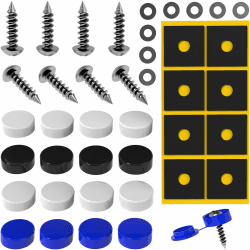Kennzeichen Schrauben mit Kappen [Legal & Universal] Auto & Motorrad Kennzeichenhalter Rahmenlos | Kfz Kennzeichenhalterung mit Nummernschild Schrauben und Abdeckkappen | Nummernschildhalterung Auto Für 2 Kennzeichen - UNIVERSAL Angebot bei HelloDeals