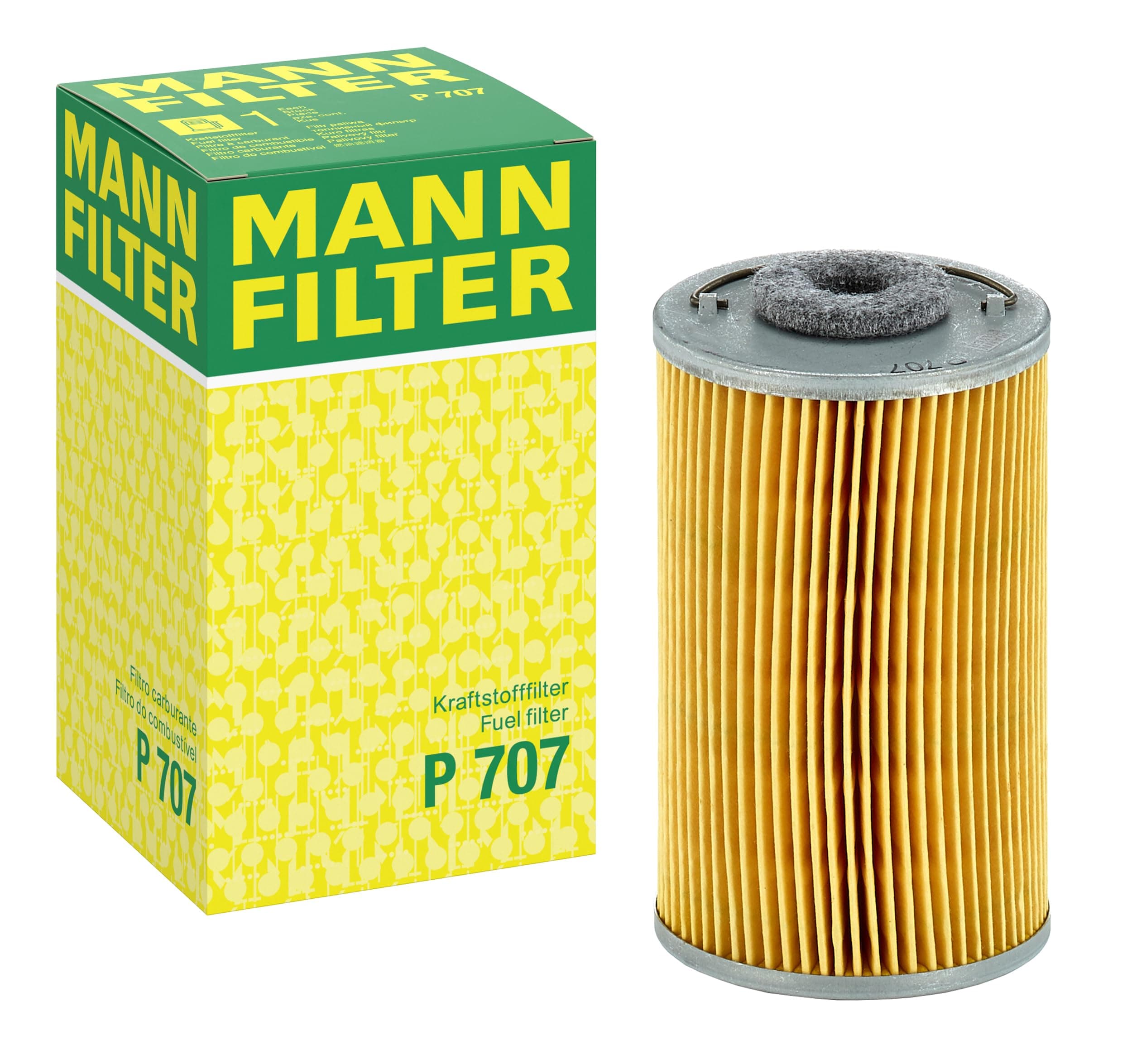 MANN-FILTER P 707 Kraftstofffilter - für Lkw + Busse Black Einzelpack