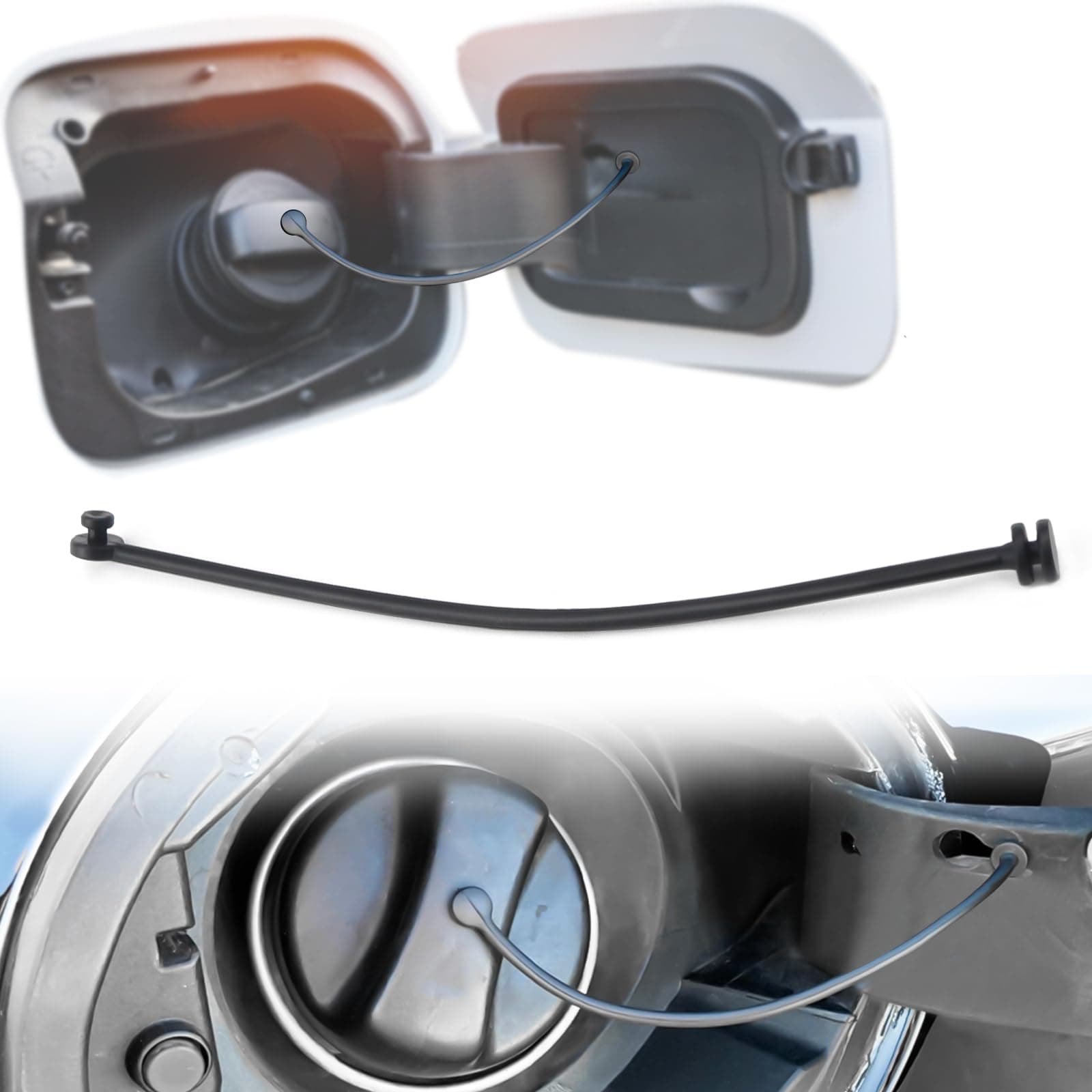 LPZMPZ Tankdeckel Halteband Kraftstofftank Linie Tankverschluss Kabel Ersatz für BMW E46 E90 E60 E39 E61 E91 F11 F31, Mini Cooper R55 R56 R57 16117193372 Tankdeckelleitung Gummiband Compatible avec 16117193372