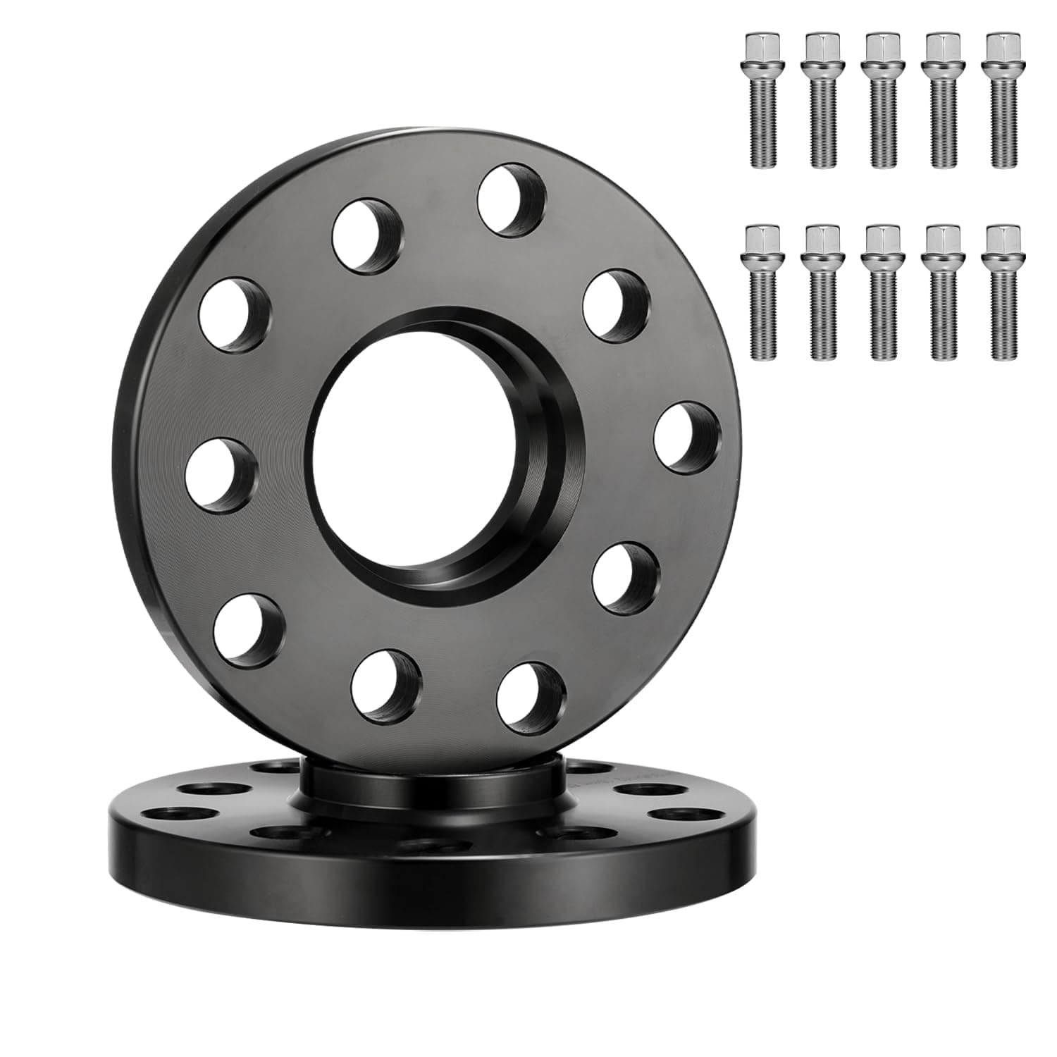 GEARMONSTER Spurverbreiterung 2x15mm Distanzscheiben Set LK: 5x100+5x112 NLB:57.1 mit 10 Stück Radschrauben M14x1.5mm 45mm Spurverbreiterungen 15mm NLB:57.1mm
