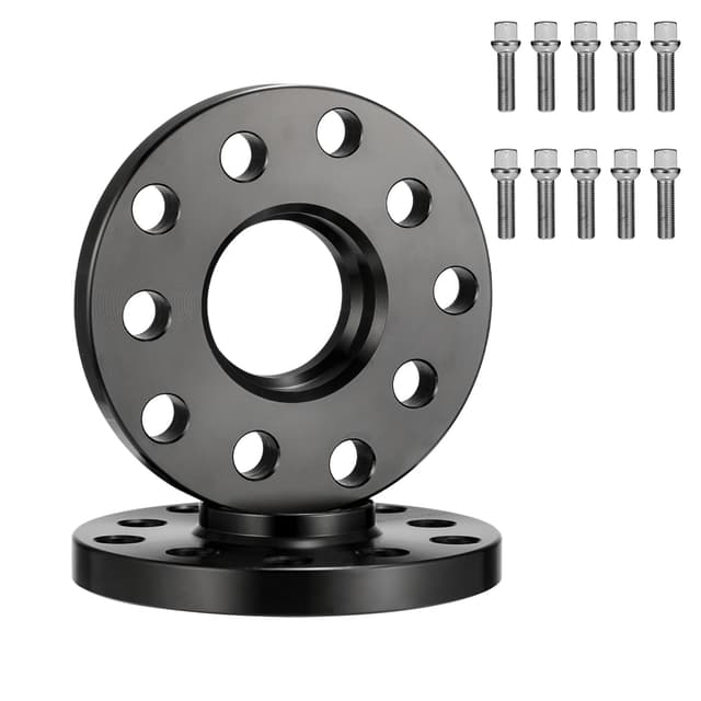 GEARMONSTER Spurverbreiterung 2x15mm Distanzscheiben Set LK: 5x100+5x112 NLB:57.1 mit 10 Stück Radschrauben M14x1.5mm 45mm Spurverbreiterungen 15mm NLB:57.1mm