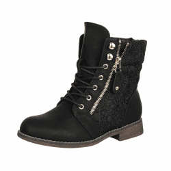 Elara Damen Stiefeletten Worker Boots Spitze Chunkyrayan 41 EU Schwarz Angebot bei HelloDeals