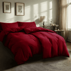 Komfortec Bettwäsche 135x200 4teilig Bettwäsche-Sets 2 Bettbezüge 135x200 cm + 2 Kissenbezüge 80x80 cm, Rot mit Reißverschluss Rot 2x 135x200 + 2x 80x80 Angebot bei HelloDeals