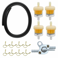 NCTNCX Benzinschlauch Kit, inkl 4 Stück 6mm Kraftstofffilter, 1m Benzinschlauch, 8 Stück Schlauchschellen, 1 Stück Kraftstoffhahn Filtertank für Auto Motorrad (6mm) Angebot bei HelloDeals