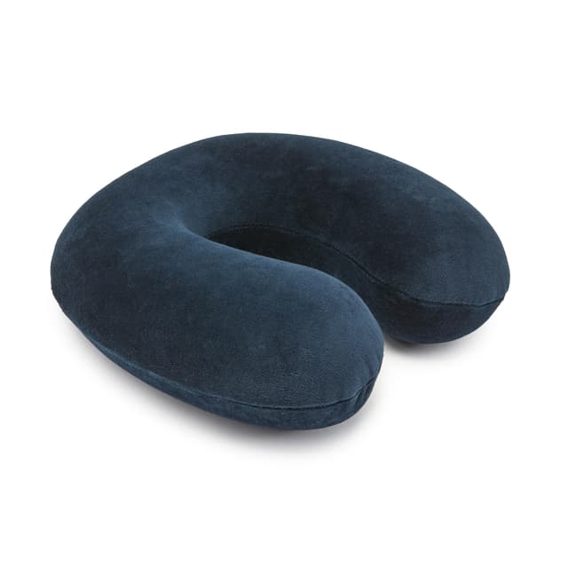 Amazon Basics Nackenkissen aus Memoryschaumstoff, Halbkreisförmig, Marineblau