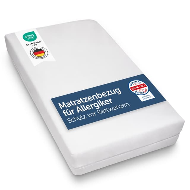 Blumtal® Allergiker Matratzenbezug 140x200 cm für Matratzen bis 20 cm - Oeko-TExzertifizierter Anti-Milbenmilbenbezug Matratze 140x200 cm - Encasing mit Reißverschluss 140x200/Milbenbezug - 1er Set 140x200x20cm Matratze 1er Set