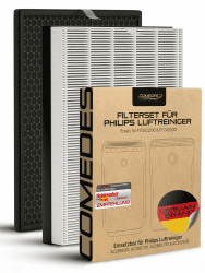 Comedes Filter-Set einsetzbar statt Philips FY2420 Aktivkohlefilter und FY2422 Nanoprotect für Philips Luftreiniger AC2889/10, AC2887/10, AC2882/10 & AC3829/10 - Hepa Filter gegen Staub 27.5L x 27.5B x 5D cm Angebot bei HelloDeals