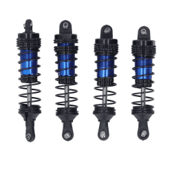 4-teiliger RC-Auto-Stoßdämpfer, Stabiler Aluminiumlegierungs-Stoßdämpfer mit Hoher Elastizität Vorne und Hinten für LC Racing 1/14 1/16 (Blau)