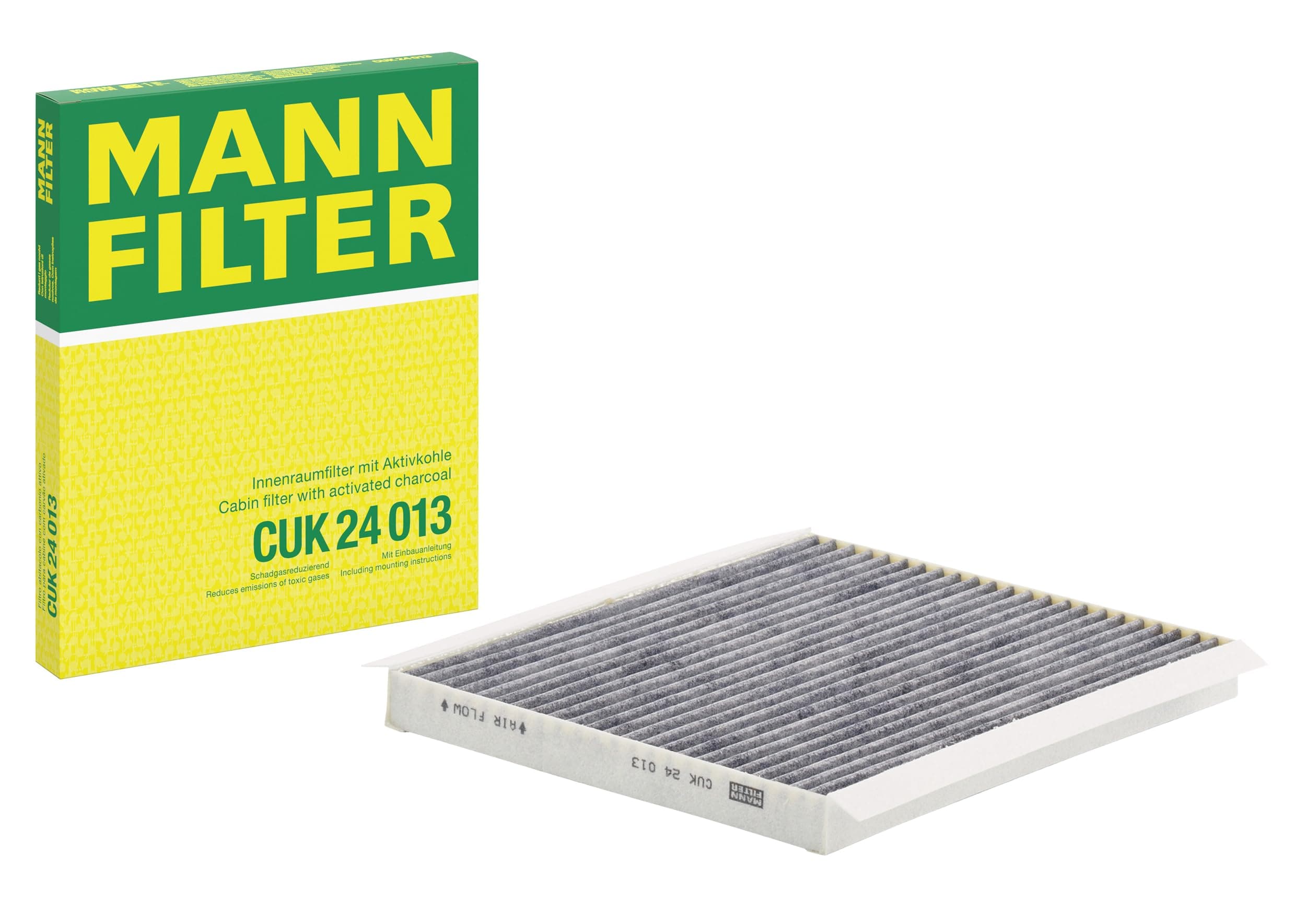 MANN-FILTER CUK 24 013 Innenraumfilter/Kabinenluftfilter - Pollenfilter mit Aktivkohle - für Pkw + Transporter Angebot bei HelloDeals