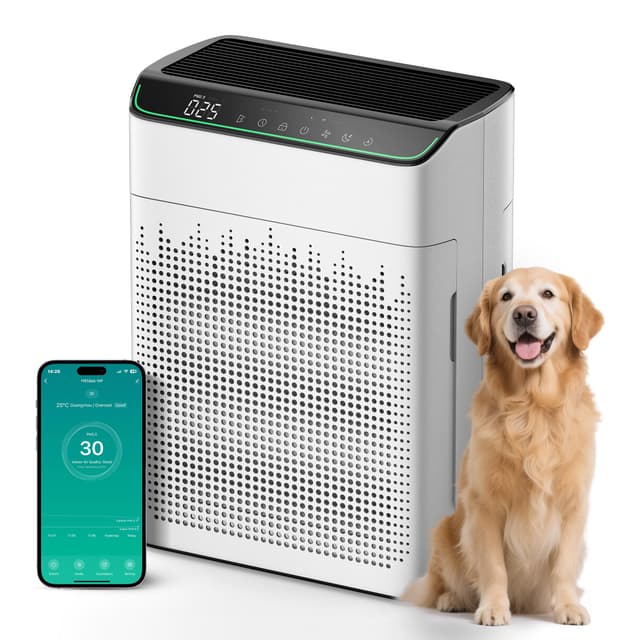 Operan Luftreiniger Allergiker, Advanced Air Purifier for Apartments & Smokers' Rooms, Wi-Fi & App Control, CADR 340m³/h (158㎡), Smart Auto-Mode, HEPA Filter gegen Staub, Pollen, Tierhaare, Weiß