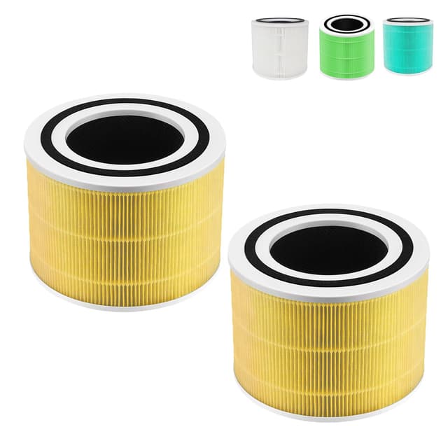 Haustierallergie Ersatzfilter für LEVOIT Core 300 300S | ‎Core 300-RF-PA 3-in-1 HEPA Filter kompatibel mit LEVOIT Core 300 300S Luftreiniger, für Tierbesitzer Raucher Allergiker-2 Stück, ‎Gelb ‎core 300-rf-pa Pet