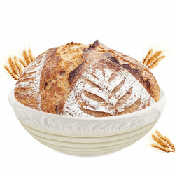 Ghazpmuk Gärkörbchen, Gärkorb, Rundes Gärkorb Zum Brotbacken-Set, Brotkorb Mit Waschbarem Leineneinsatz, Leicht Zu Reinigen Brot Backen Zubehör, für Professionelle und Häusliche Bäcker, Brotbacken Angebot bei HelloDeals