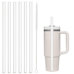 6 Stück Strohhalm für Stanley Cup,Stanley Cup Zubehör,Strohhalm Geeignet für Stanley Cup 40/30oz,mit 1 Reinigungsbürsten,Tritan(30cm×1cm) 8 inch x 0.25 inch Angebot bei HelloDeals