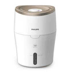Philips Series 2000 Luftbefeuchter – für Räume bis 38 m², NanoCloud-Technologie, 2 Geschwindigkeitsstufen, 2-Liter-Tank (HU4811/10) Luftreiniger 2000er Serie Weiß-gold Angebot bei HelloDeals