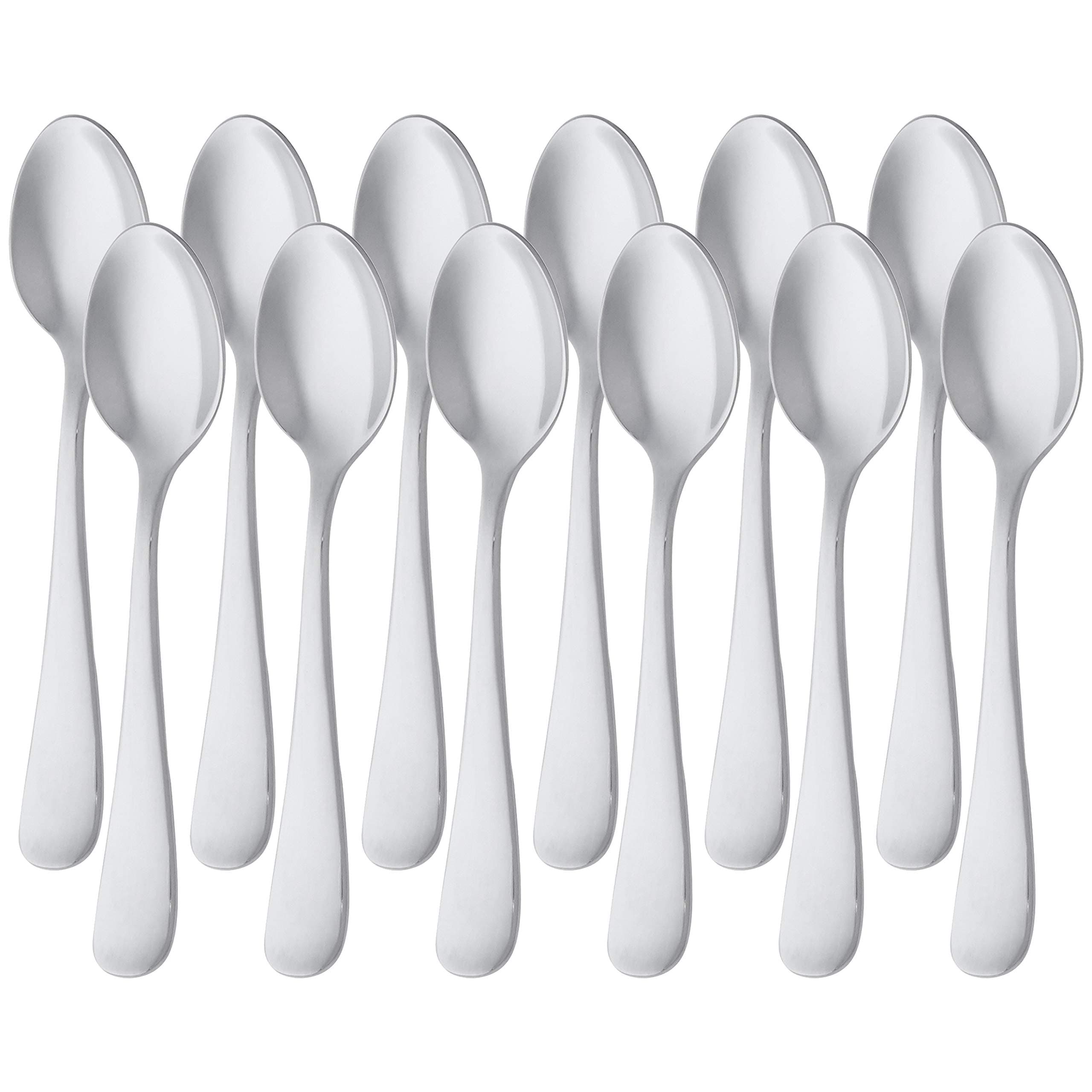 Amazon Basics Kaffeelöffel aus Edelstahl mit rundem Rand, 13,3 cm, 12er-Pack