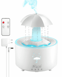 PNGOS Luftbefeuchter Kinderzimmer 300ML, Rotierender Regentropfen Luftbefeuchter Luft, 7-Farben LED Aromatherapie Diffusor für Büro,Schlafzimmer,Auto,Desktop Angebot bei HelloDeals