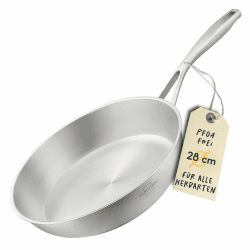 SILBERTHAL Edelstahl Pfanne Unbeschichtet - Induktion - Profi Bratpfanne 28cm - Röstaromen - Ofenfest Unbeschichtet 28 cm Angebot bei HelloDeals