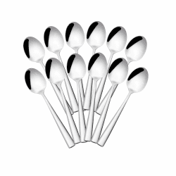 Otto Koning - Leipzig – Teelöffel 12 Stück, Hochwertiger Kaffeelöffel aus Edelstahl, hochglanzpoliert, löffel mit Modernem und elegantes Design. Silber 12 Stück Angebot bei HelloDeals