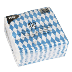 Papstar Servietten / Tissueservietten bayrisch blau (100 Stück) 1-lagig, 1/4-Falz, 33 x 33 cm, für Gastronomie oder Feste, für bayrische Spezialitäten, #11121 Angebot bei HelloDeals