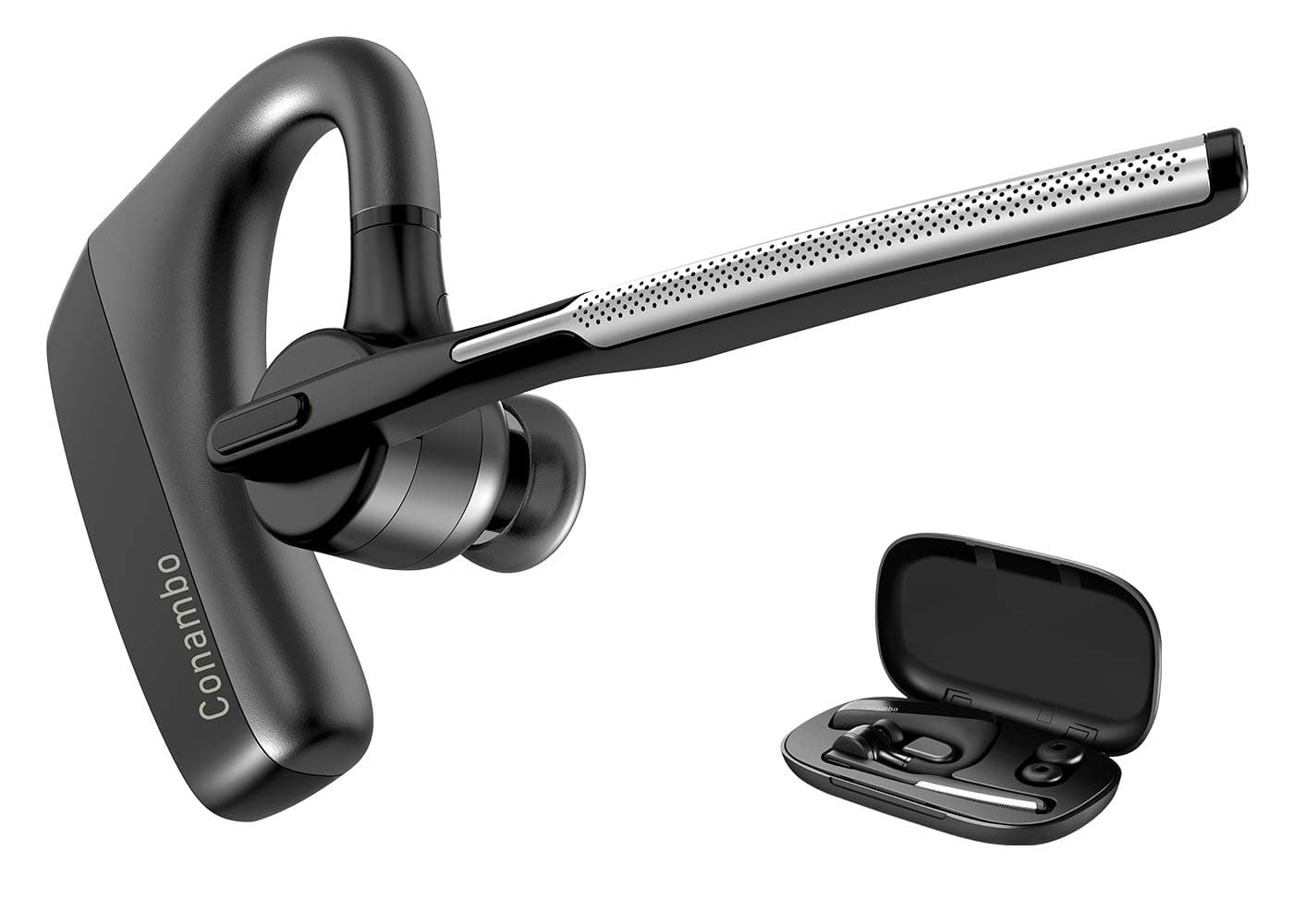 Conambo Headset Bluetooth V5.1 K18 kabelloser Ohrhörer mit CVC 8.0 und ENC Dual Mic Geräuschunterdrückung, Kopfhörer mit Mikrofon Mutefür Autofahren/Büro/Geschäft für iPhone Android Angebot bei HelloDeals