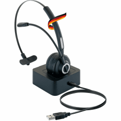 SCHWAIGER HS50 One-Ear Mono Headset mit Mikrofon und Ladestation Bluetooth Akku kabellos Videotelefonie Videokonferenz Digitale Telefonie Wireless Angebot bei HelloDeals