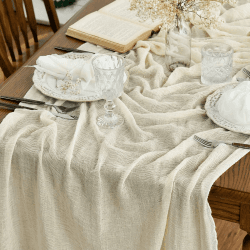 Artoid Mode Boho Gaze Käsetuch Beige Tischläufer 80x300 cm, Küche Tisch Dekoration Drinnen Urlaub Hochzeit Party Geburtstag Dekor 80 x 300 cm Beige Angebot bei HelloDeals
