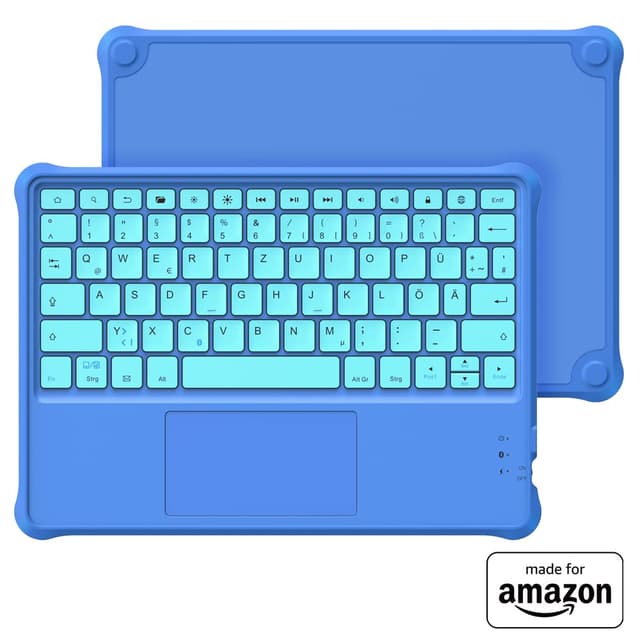 Kabellose Bluetooth-Tastatur „Made for Amazon“ für Kinder, blau, für Fire HD 10 Kids- und Kids Pro-Tablets