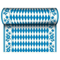 Papstar 24 m x 40 cm Tischläufer Stoffähnlich, Airlaid Bayrisch Blau auf Rolle, Tischdecke Raute Oktoberfest Angebot bei HelloDeals