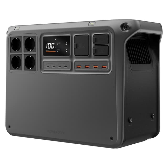 DJI Power 2000 Tragbare Powerstation 2048 Wh, 3000 W Solar Generator, LiFePO4 Akku, kompakte Größe, in 45 Min. von 0% auf 80% geladen, Notstromaggregat für Zuhause, Camping/Wohnmobile/Notstrom