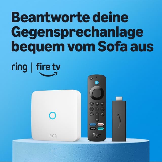 Fire TV Stick HD + Ring Intercom von Amazon | Mach dein Zuhause noch smarter Schwarz FireTV Stick HD + Ring Intercom