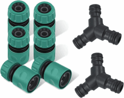 SANTUO 8 Stück Gartenschlauch Kupplung Satz Gardena Kupplung 1/2 Zoll Doppelstecker Gartenschlauch Verbindungen Extender Gardena Y Verteiler Verlängerung Kupplung Verbindungsteil