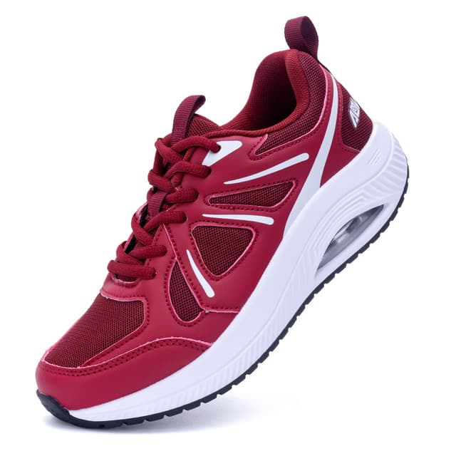 MAFEKE Dame Schuhe,Plantarfasziitis Schuhe Damen,Orthopädische Schuhe Damen,Walkingschuhe lässig Sneaker Weinrot 42.5 EU