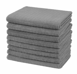 gryeer 8er-Set Microfaser Geschirrtücher, weiche, super saugfähige und fussel freie Küchentücher, 45 x 65 cm (Grau) Angebot bei HelloDeals