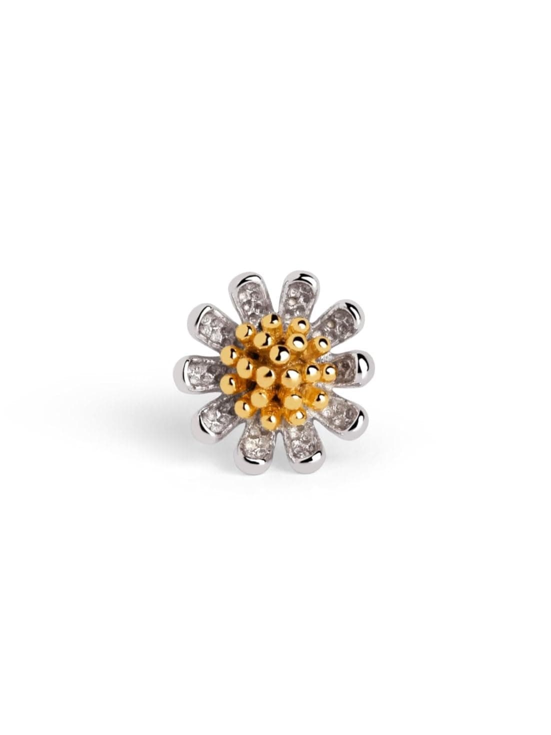 SINGULARU - Einzelner Ohrring Margarita. Sterlingsilber mit 18 kt Gold und Rhodium-Beschichtung. Schmuck für Damen.