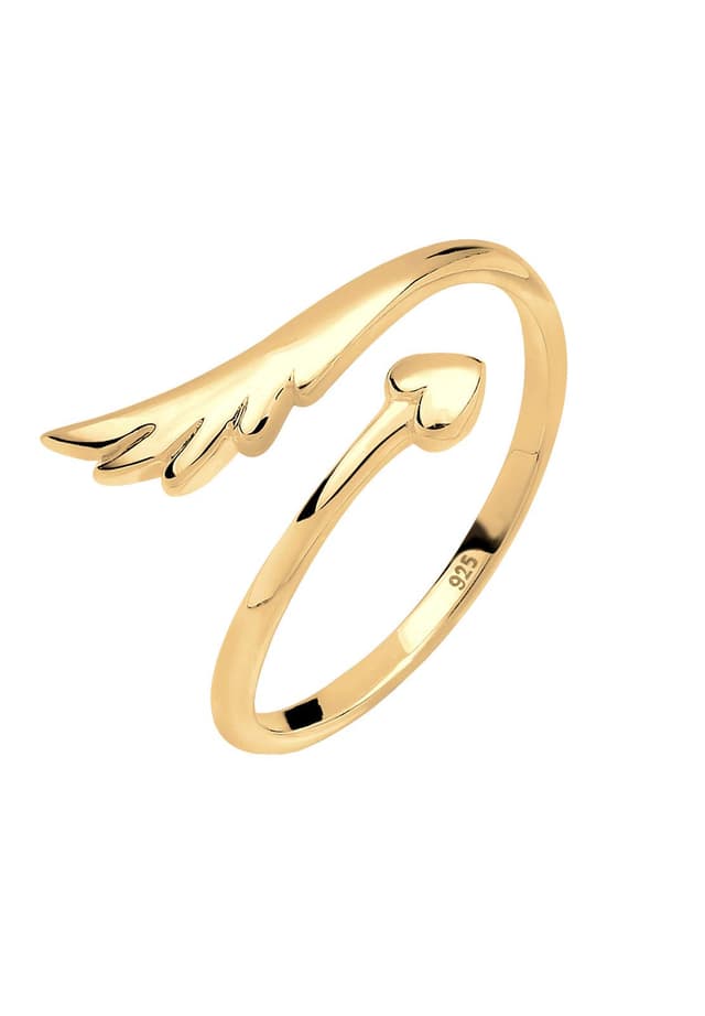 Elli Damen Wickelring 925 Sterling Silber Gold