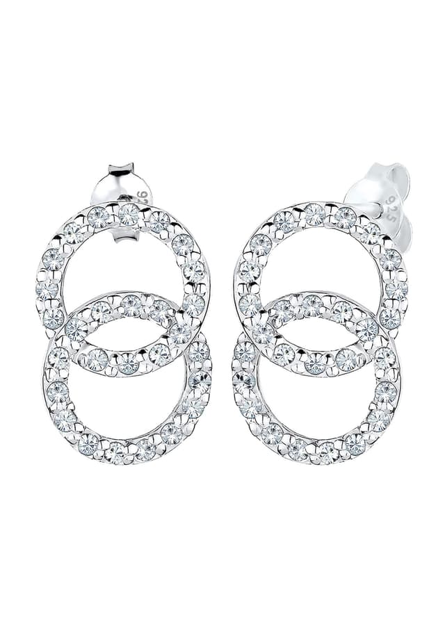 Elli Ohrringe Damen Kreis Geo Trend mit Kristalle in 925 Sterling Silber