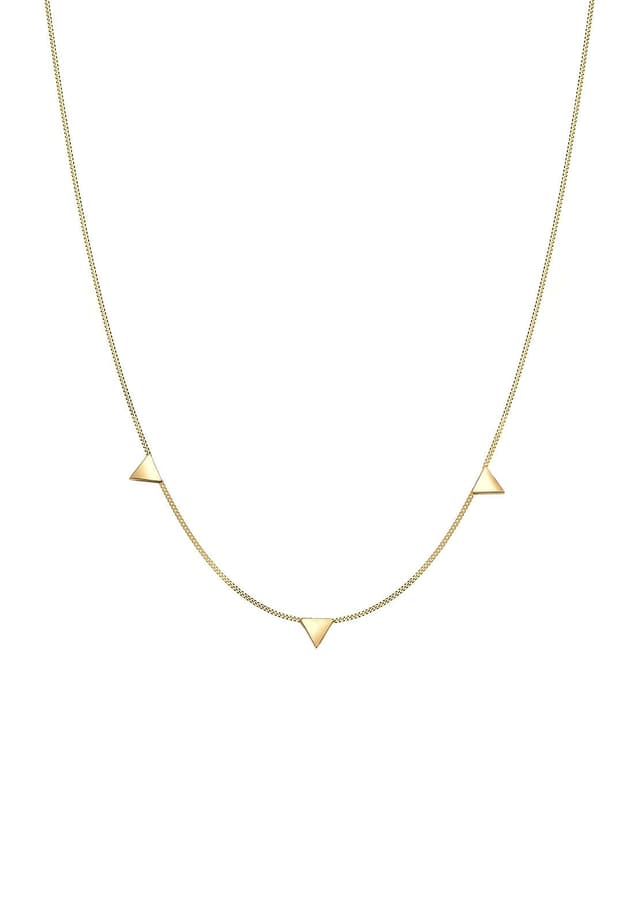 Elli Damen Echtschmuck Halskette Kette Dreieck Anhänger in 925 Sterling Silber Rosé vergoldet 40 cm länge 40 Gold